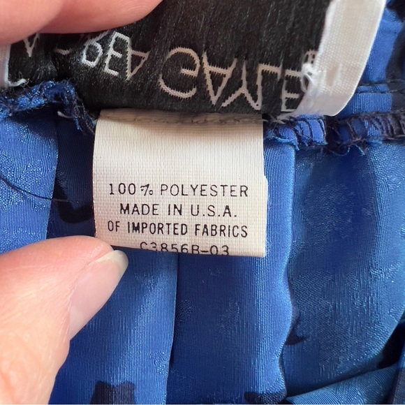 Vtg 70s 80s Andrea Gayle Blue Pleated Midi Skirt - Size Small Medium - Picture 8 of 10